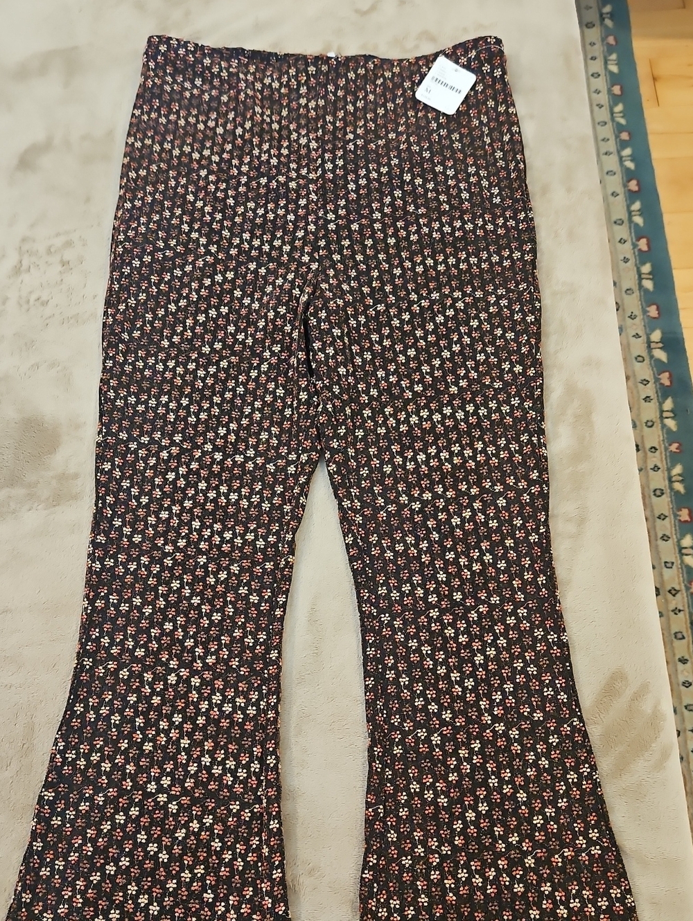 Free People Floral Print Flare Pants